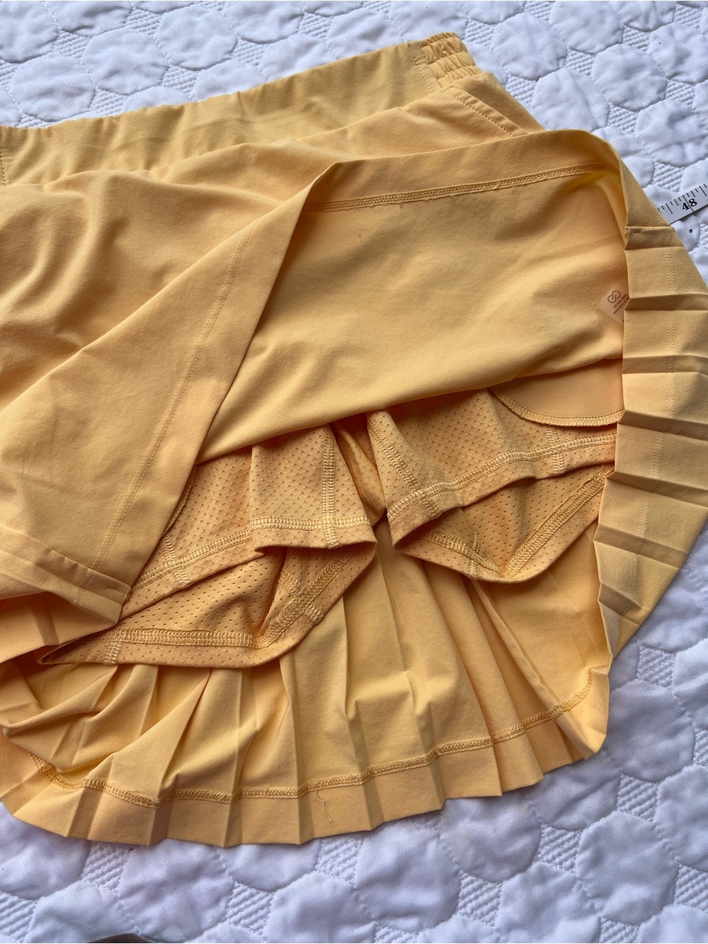 CALIA ACE PLEATED BACK GOLF SKORT 16” -
ORANGE YELLOW - Womens XS - Picture 3 of 9
